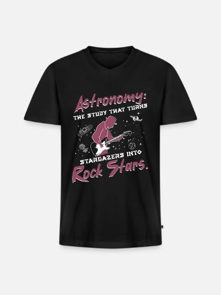 Stargazing rock stars - Men's Premium Organic T-shirt with V-neck - black