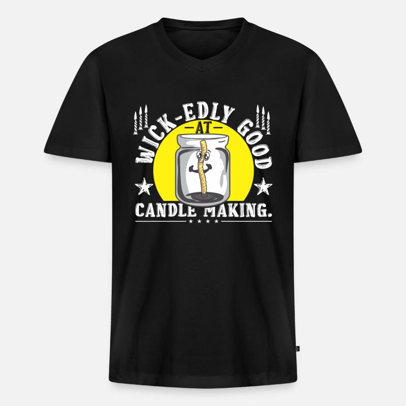 Verdammt gut im Kerzenmachen. - Männer Premium Bio T-Shirt mit V-Ausschnitt - Schwarz