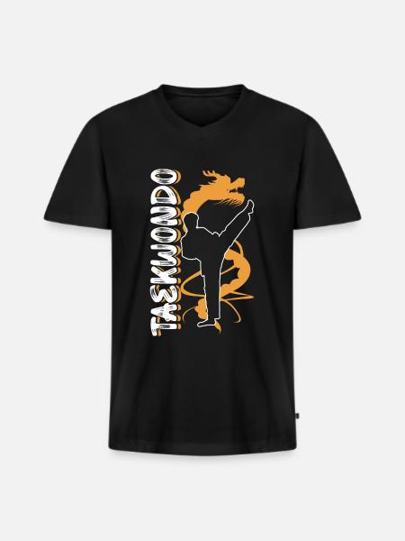 Taekwondo - Männer Premium Bio T-Shirt mit V-Ausschnitt - Schwarz