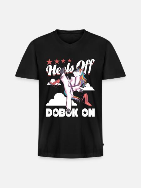 Absätze von Dobok an - Männer Premium Bio T-Shirt mit V-Ausschnitt - Schwarz