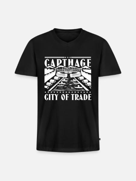 Carthage Cité de Commerce - T-shirt encolure en V Premium bio Homme - noir