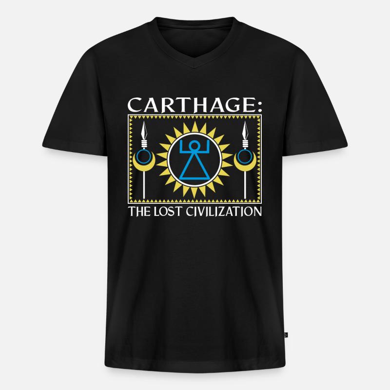 Karthago: Die verlorene Zivilisation - Männer Premium Bio T-Shirt mit V-Ausschnitt - Schwarz