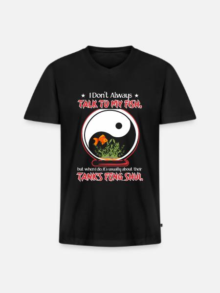 Talk about fish feng-shui - Men's Premium Organic T-shirt with V-neck - black