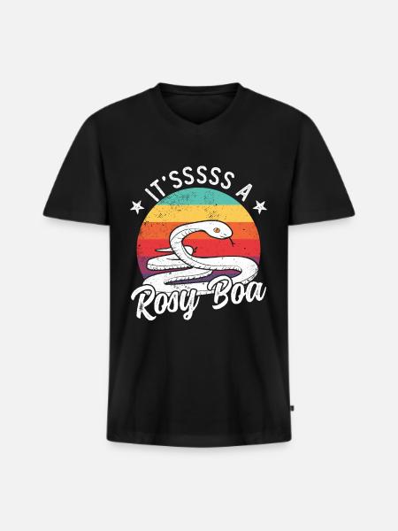 C’est un boa rose - T-shirt encolure en V Premium bio Homme - noir