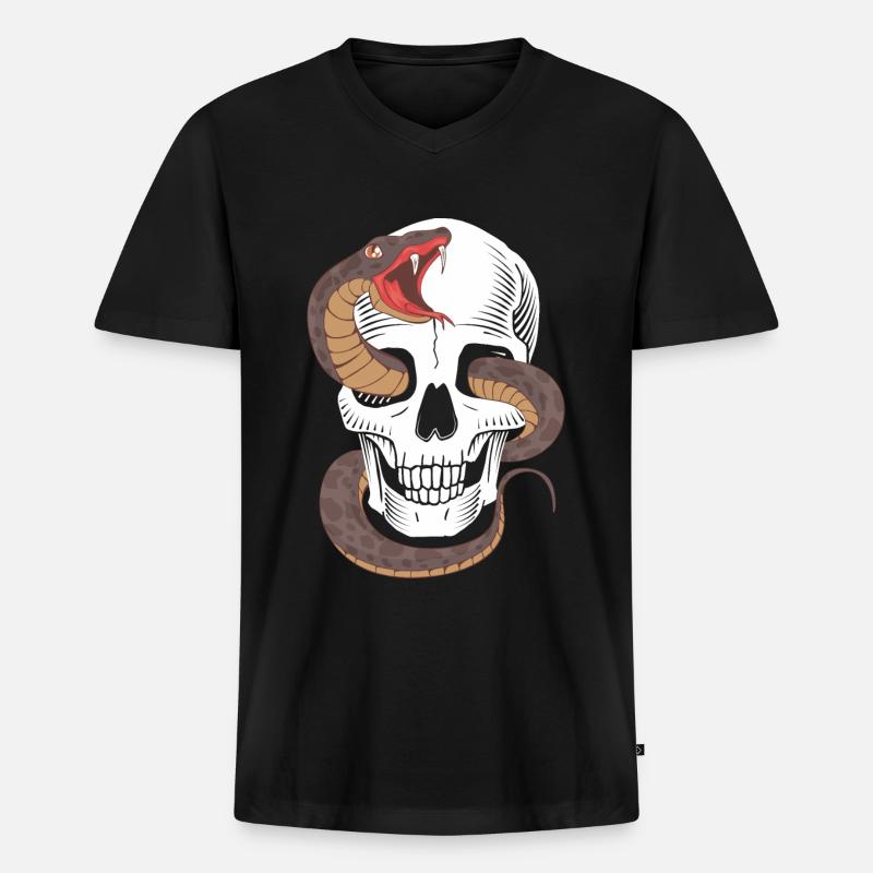 Schlangen - Männer Premium Bio T-Shirt mit V-Ausschnitt - Schwarz