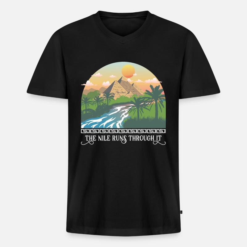 Die Läufe durch ihn - Männer Premium Bio T-Shirt mit V-Ausschnitt - Schwarz