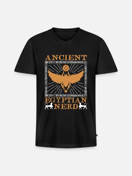 Altägyptischer Nerd - Männer Premium Bio T-Shirt mit V-Ausschnitt - Schwarz