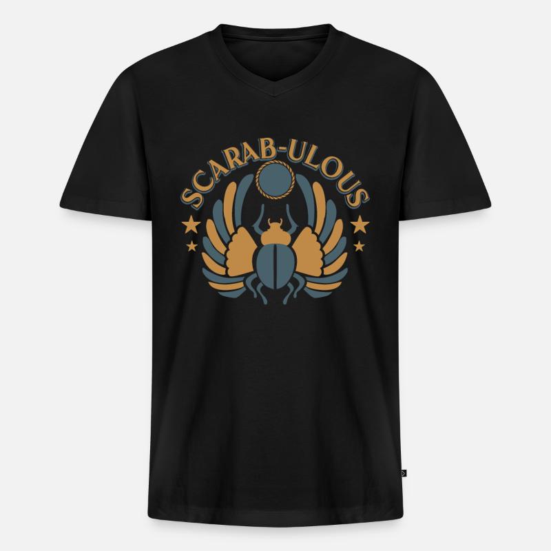 Skarabäus - Männer Premium Bio T-Shirt mit V-Ausschnitt - Schwarz
