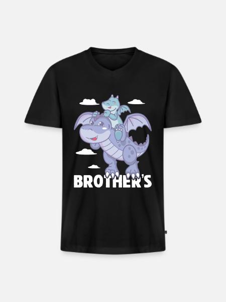 Brüder - Männer Premium Bio T-Shirt mit V-Ausschnitt - Schwarz