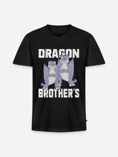 Die des Drachenbruders - Männer Premium Bio T-Shirt mit V-Ausschnitt - Schwarz