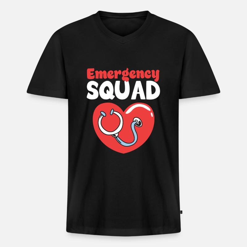 Notfall Krankenschwester Team - Männer Premium Bio T-Shirt mit V-Ausschnitt - Schwarz