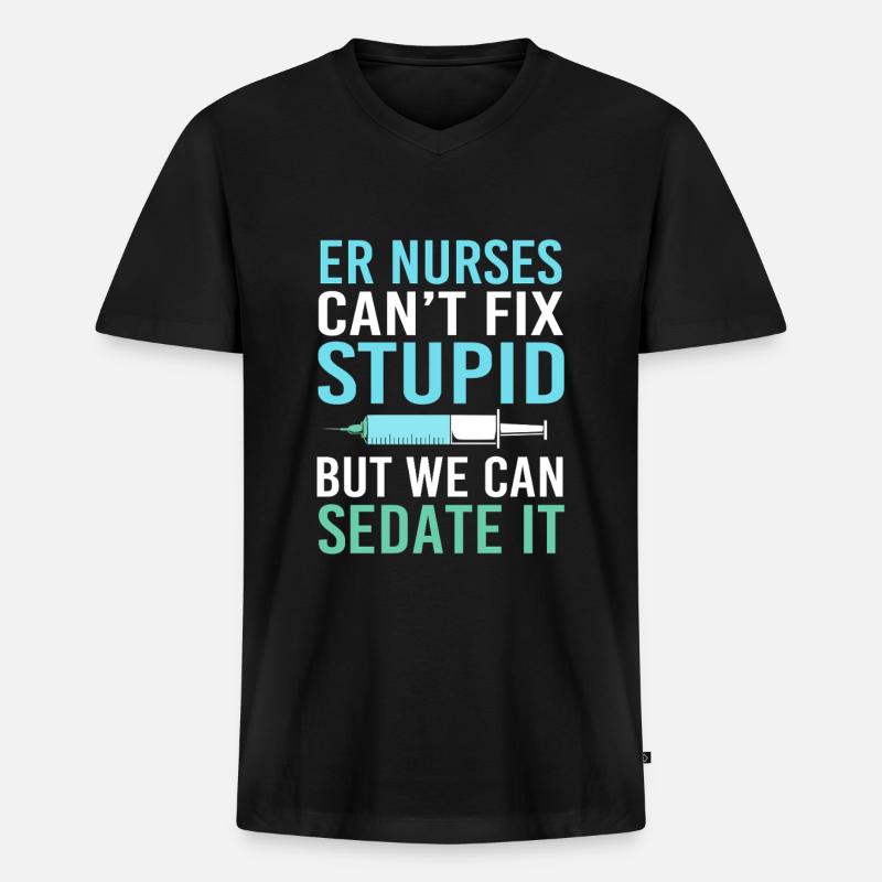 Notfall Krankenschwester - Männer Premium Bio T-Shirt mit V-Ausschnitt - Schwarz