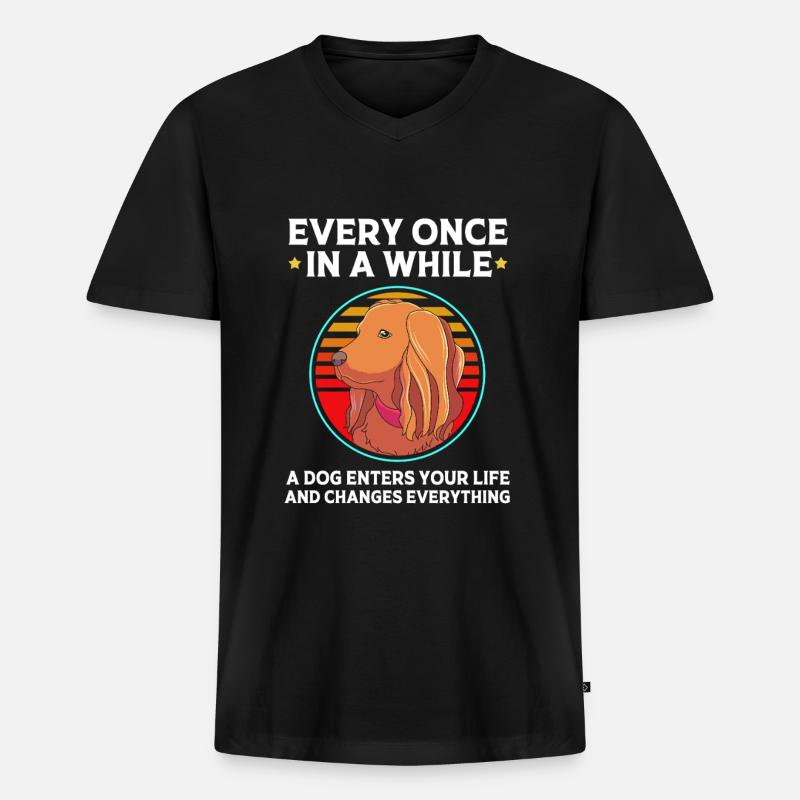 Boykin Spaniel - Männer Premium Bio T-Shirt mit V-Ausschnitt - Schwarz