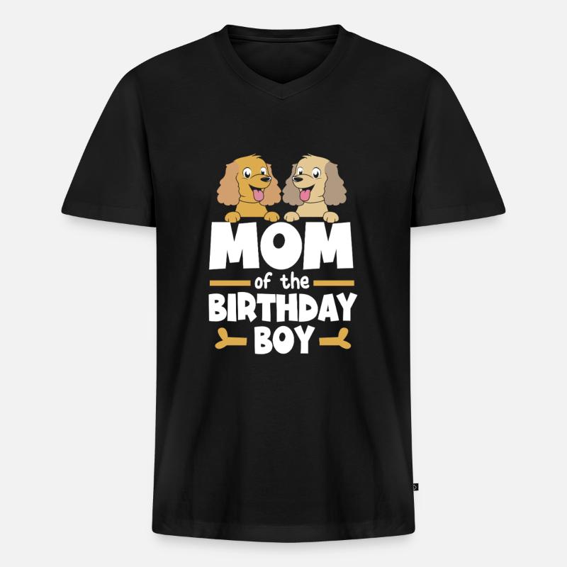 Cocker Spaniel Mama Hundemama - Männer Premium Bio T-Shirt mit V-Ausschnitt - Schwarz