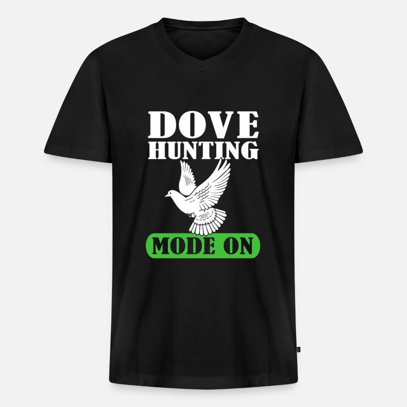 Taube Jagd Jäger Taubenjagd - Männer Premium Bio T-Shirt mit V-Ausschnitt - Schwarz