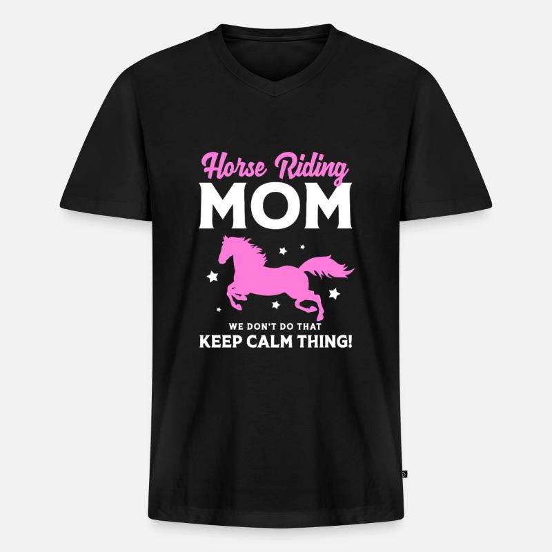 Pferderennen Mama Mutter - Männer Premium Bio T-Shirt mit V-Ausschnitt - Schwarz