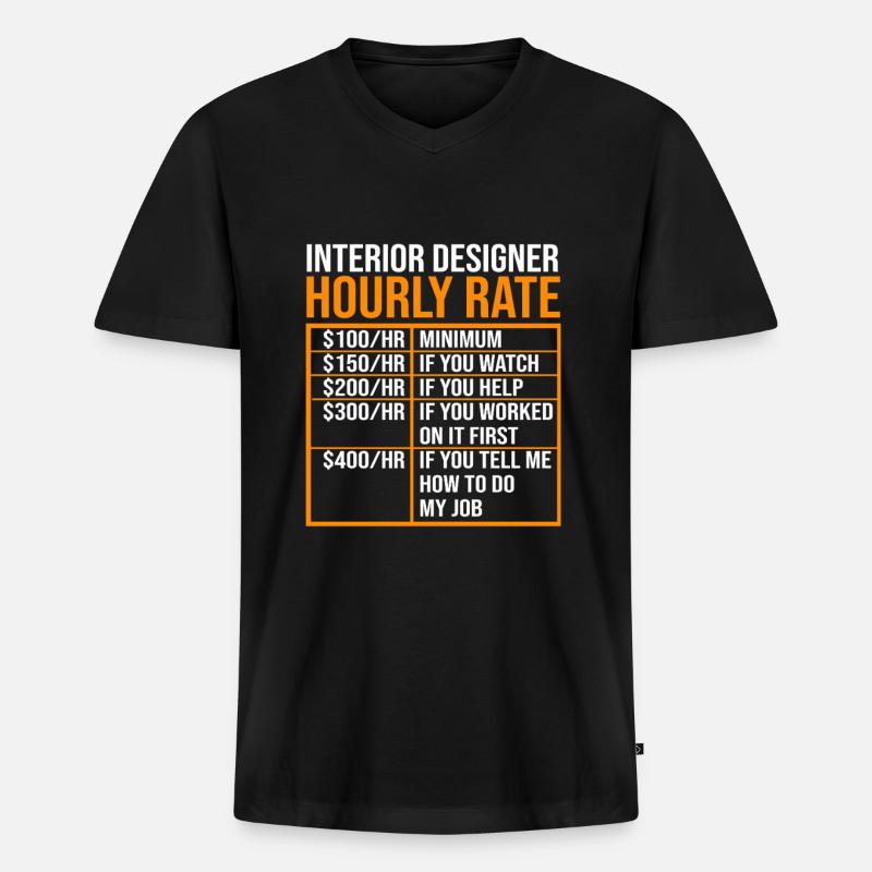 Architecte d’intérieur Architecture Architecte - T-shirt encolure en V Premium bio Homme - noir