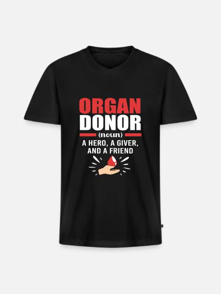 Nierenspender Spender Niere - Männer Premium Bio T-Shirt mit V-Ausschnitt - Schwarz