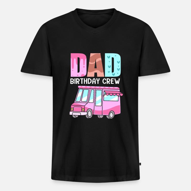 Eiscreme Eiswagen Eis Eisdiele - Männer Premium Bio T-Shirt mit V-Ausschnitt - Schwarz