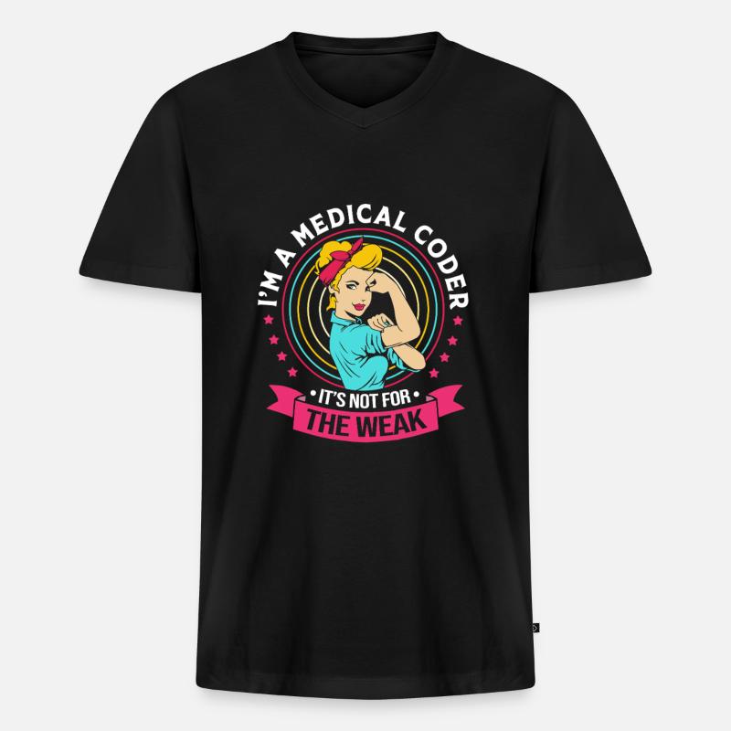 Programmierer Medizin - Männer Premium Bio T-Shirt mit V-Ausschnitt - Schwarz