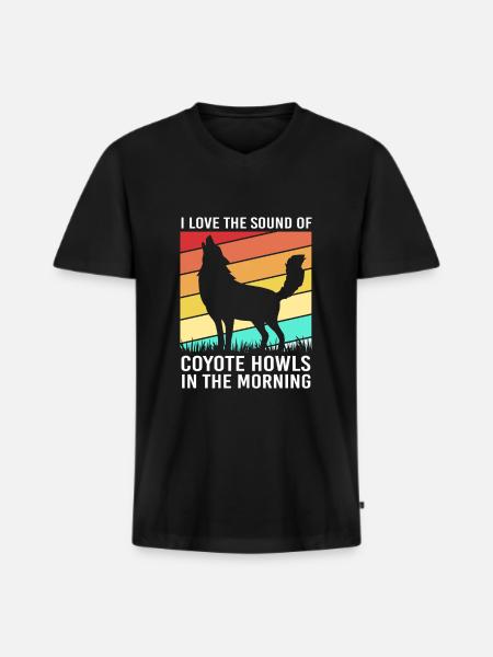 Jagd Jäger Kojote - Männer Premium Bio T-Shirt mit V-Ausschnitt - Schwarz