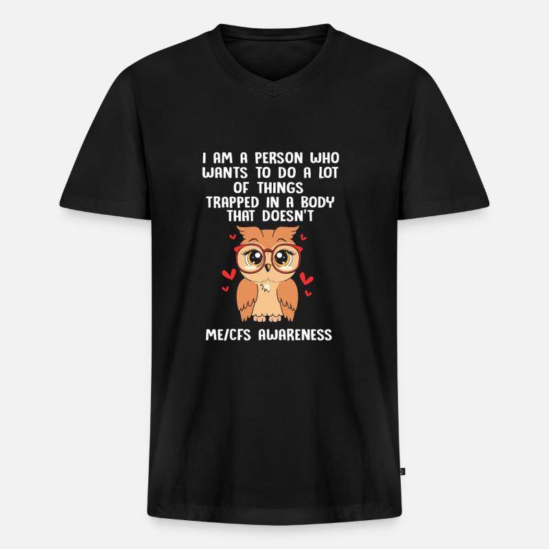 ME CFS - Männer Premium Bio T-Shirt mit V-Ausschnitt - Schwarz