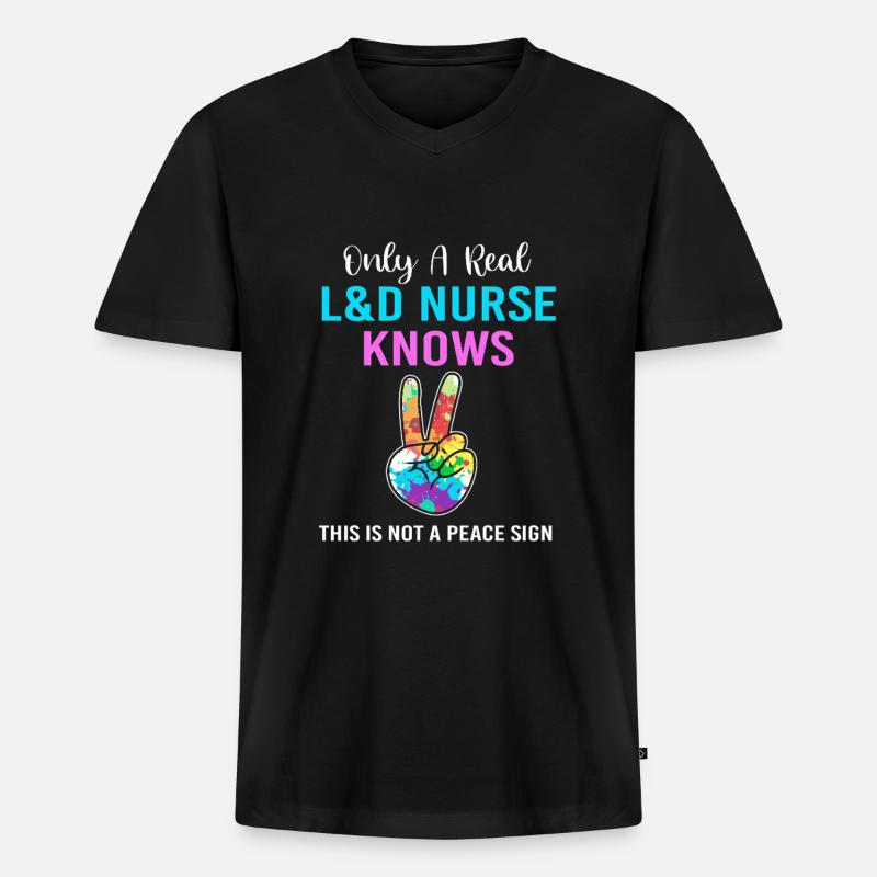 Hebamme Entbindung - Männer Premium Bio T-Shirt mit V-Ausschnitt - Schwarz
