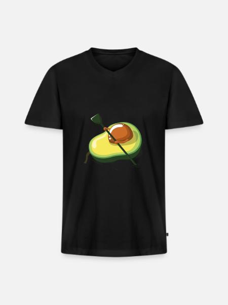 Avocado kayak - Men's Premium Organic T-shirt with V-neck - black