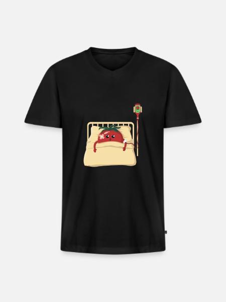 Tomate im Krankenhaus - Männer Premium Bio T-Shirt mit V-Ausschnitt - Schwarz