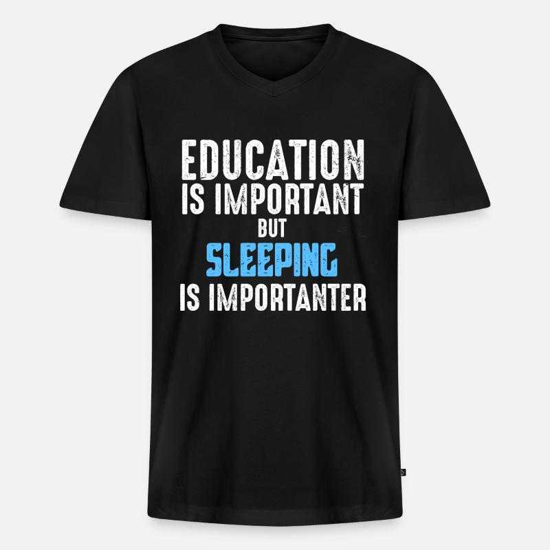 Schlafen - Männer Premium Bio T-Shirt mit V-Ausschnitt - Schwarz