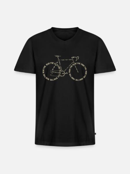 Bicycle bike Fahrrad Rad Rennrad racing bike retro - Männer Premium Bio T-Shirt mit V-Ausschnitt - Schwarz