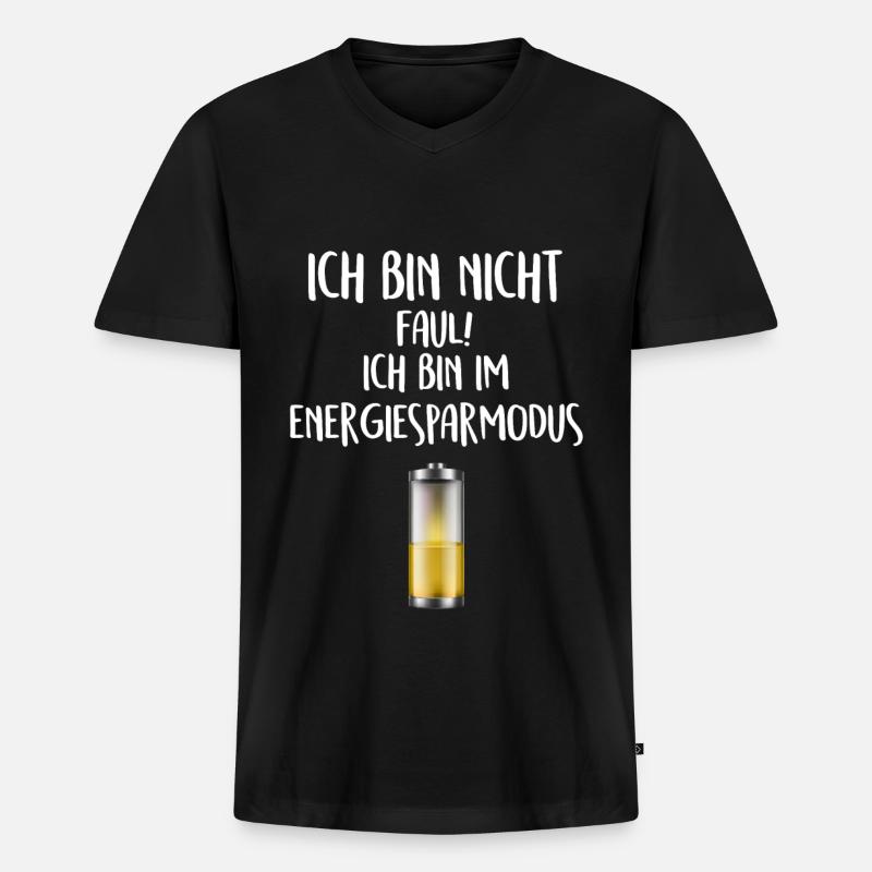 Lustiger Spruch - Männer Premium Bio T-Shirt mit V-Ausschnitt - Schwarz