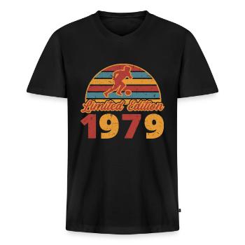 Fußball Fußballspieler Geburtstag Baujahr 1979 - Männer Premium Bio T-Shirt mit V-Ausschnitt - Schwarz - Vorne - Nico (187cm)