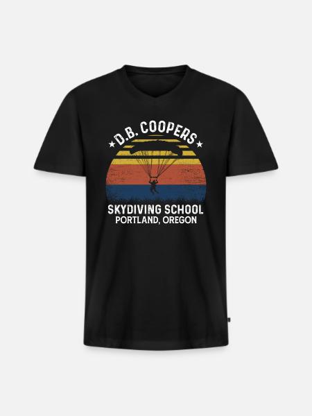Parachute Skydive Skydive - Men's Premium Organic T-shirt with V-neck - black