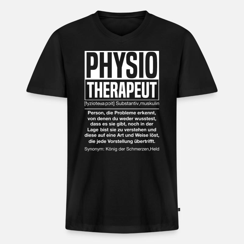 Physiotherapeut Superheld Definition Physio - Männer Premium Bio T-Shirt mit V-Ausschnitt - Schwarz