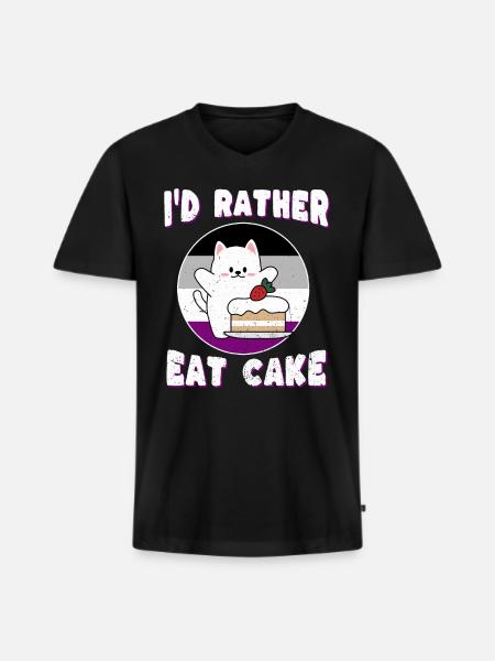 Asexualidad - Gato para Asexuales - Camiseta ecológica prémium para hombre con cuello de pico - negro