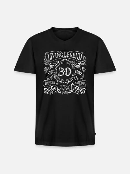 30 years matured - Men's Premium Organic T-shirt with V-neck - black