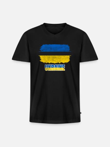 Ukraine War - Men's Premium Organic T-shirt with V-neck - black