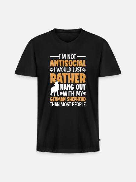 Dog owner German Shepherd - Men's Premium Organic T-shirt with V-neck - black
