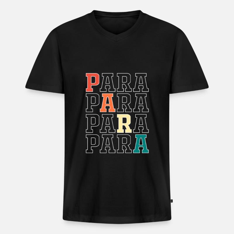 Paraeducator Lehrerassistent Paraprofessional - Männer Premium Bio T-Shirt mit V-Ausschnitt - Schwarz