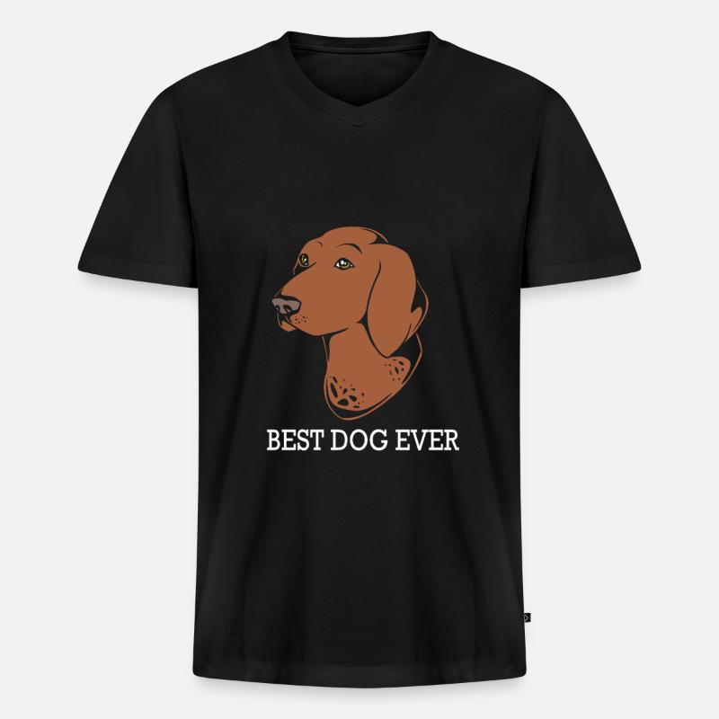 German Pointer Hund Deutsch Kurzhaar - Männer Premium Bio T-Shirt mit V-Ausschnitt - Schwarz