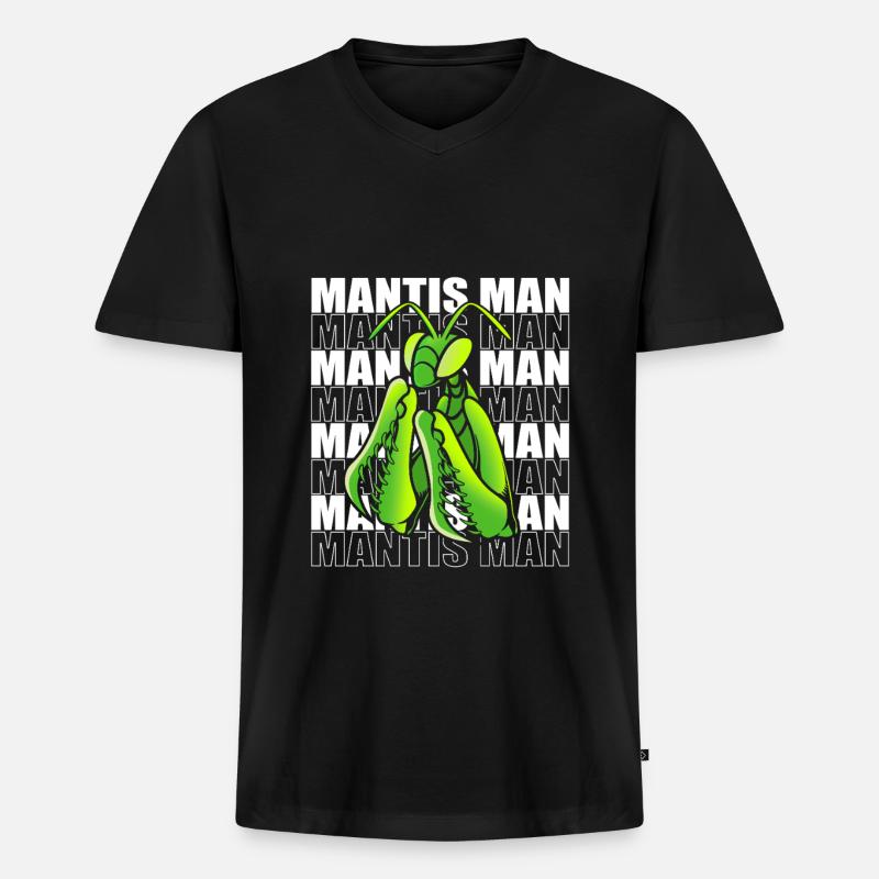 Gottesanbeter Gottesanbeterin Mantis - Männer Premium Bio T-Shirt mit V-Ausschnitt - Schwarz