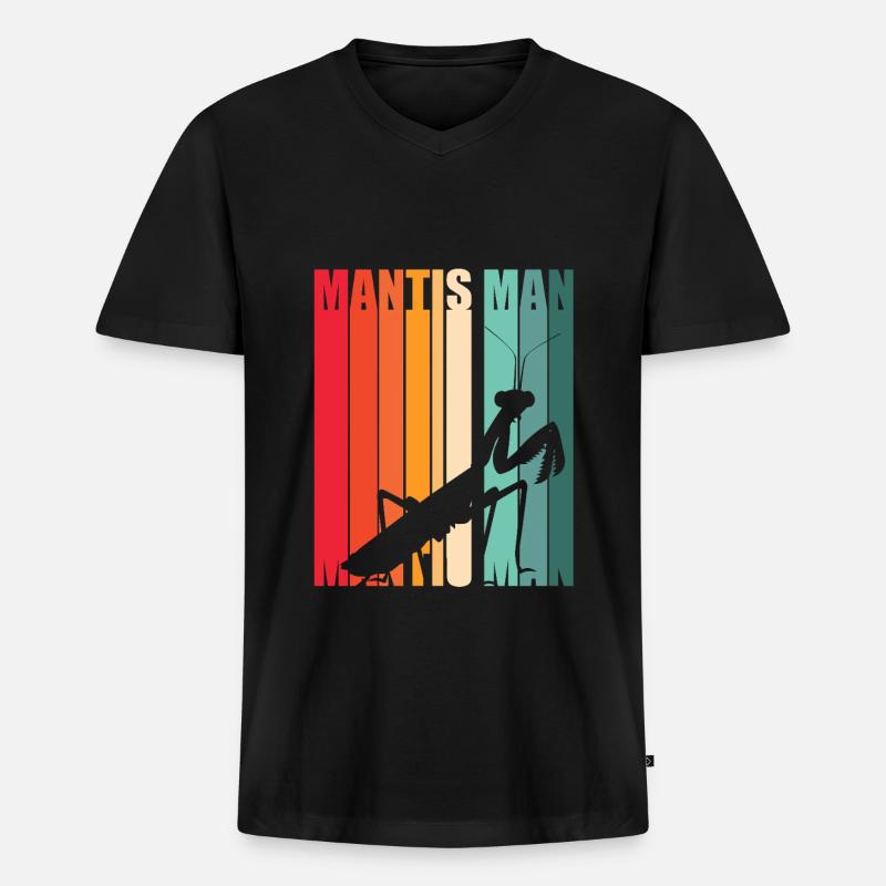 Mantis Gottesanbeter Gottesanbeterin - Männer Premium Bio T-Shirt mit V-Ausschnitt - Schwarz
