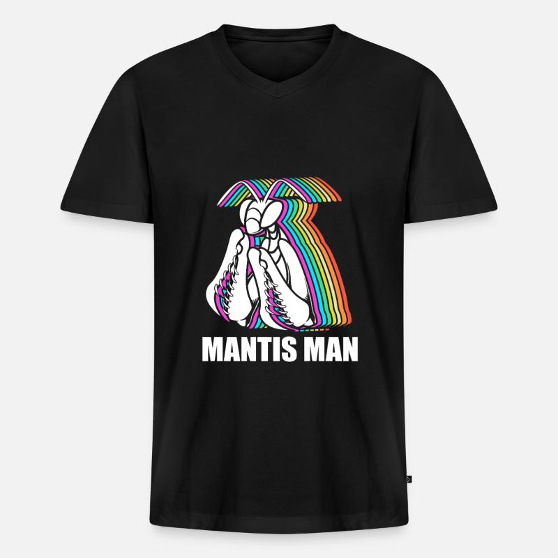 Gottesanbeter Gottesanbeterin Mantis - Männer Premium Bio T-Shirt mit V-Ausschnitt - Schwarz