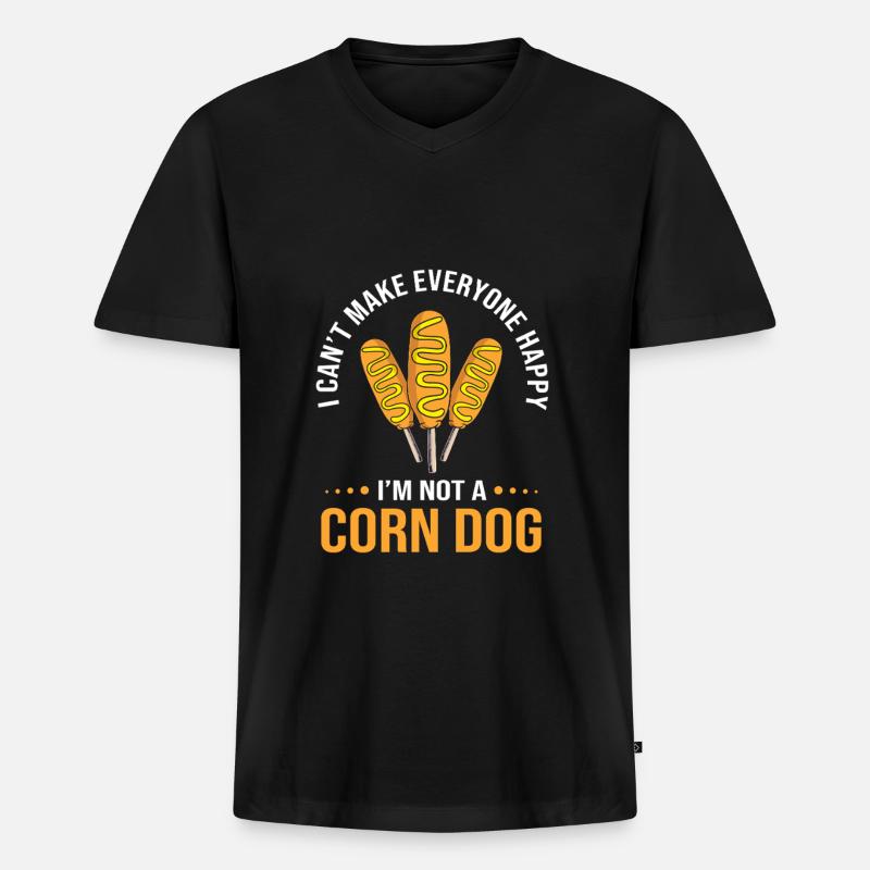 Corn Dog - Männer Premium Bio T-Shirt mit V-Ausschnitt - Schwarz