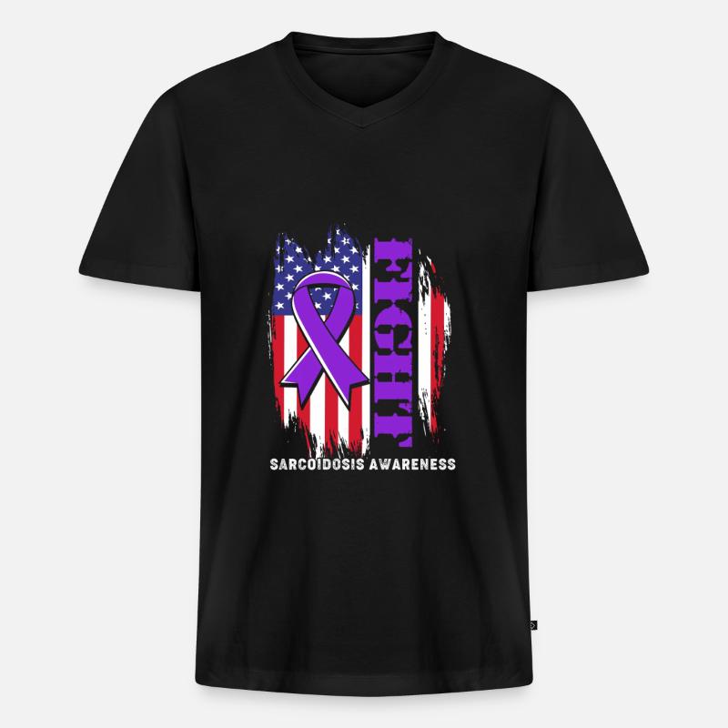 Sarkoidose - Männer Premium Bio T-Shirt mit V-Ausschnitt - Schwarz