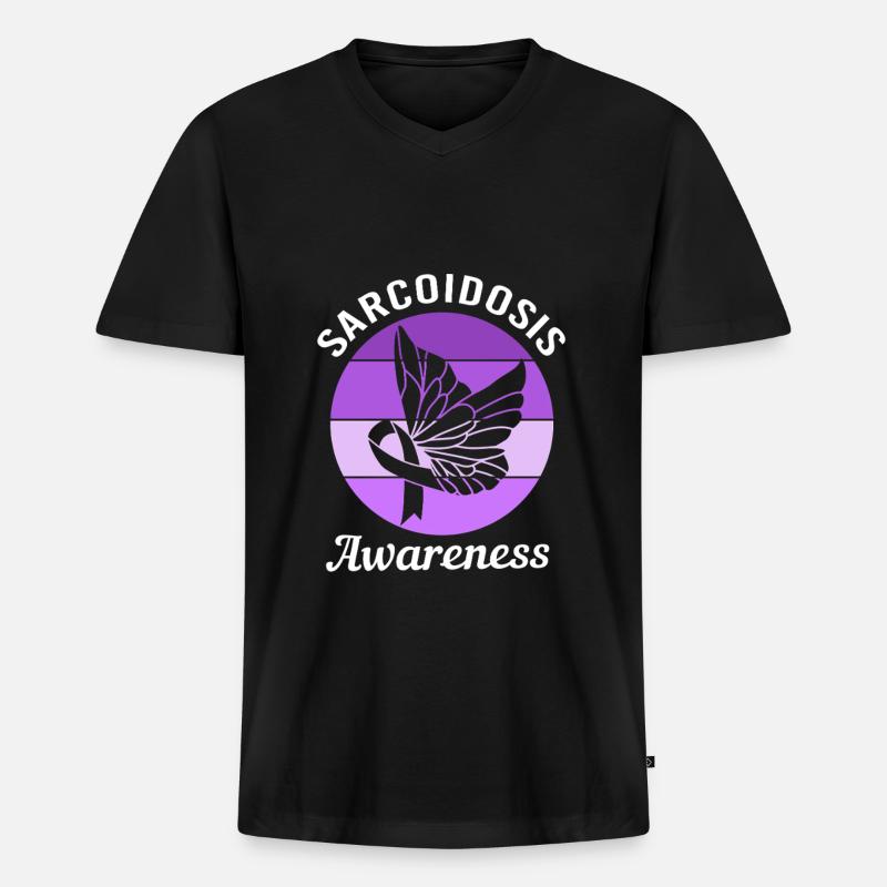 Sarkoidose - Männer Premium Bio T-Shirt mit V-Ausschnitt - Schwarz