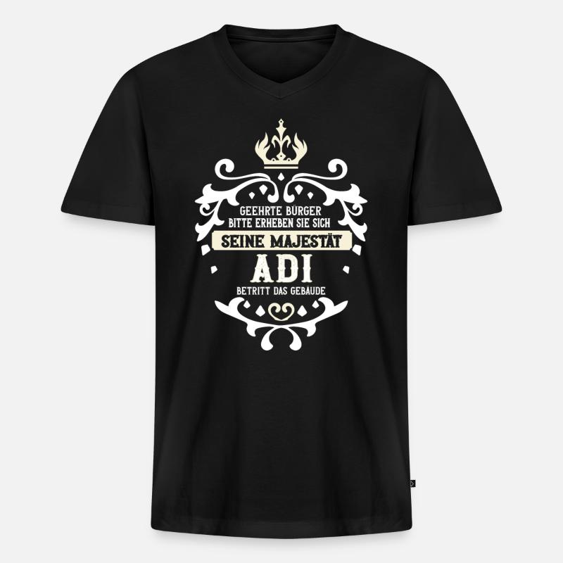 Adi - Männer Premium Bio T-Shirt mit V-Ausschnitt - Schwarz
