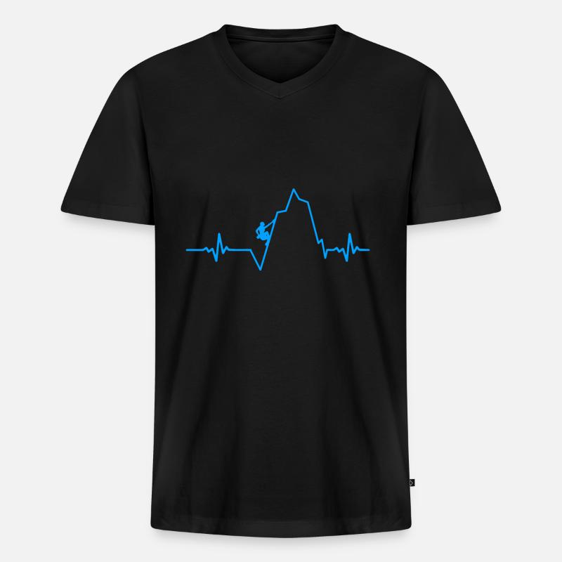 klettern berge - Männer Premium Bio T-Shirt mit V-Ausschnitt - Schwarz