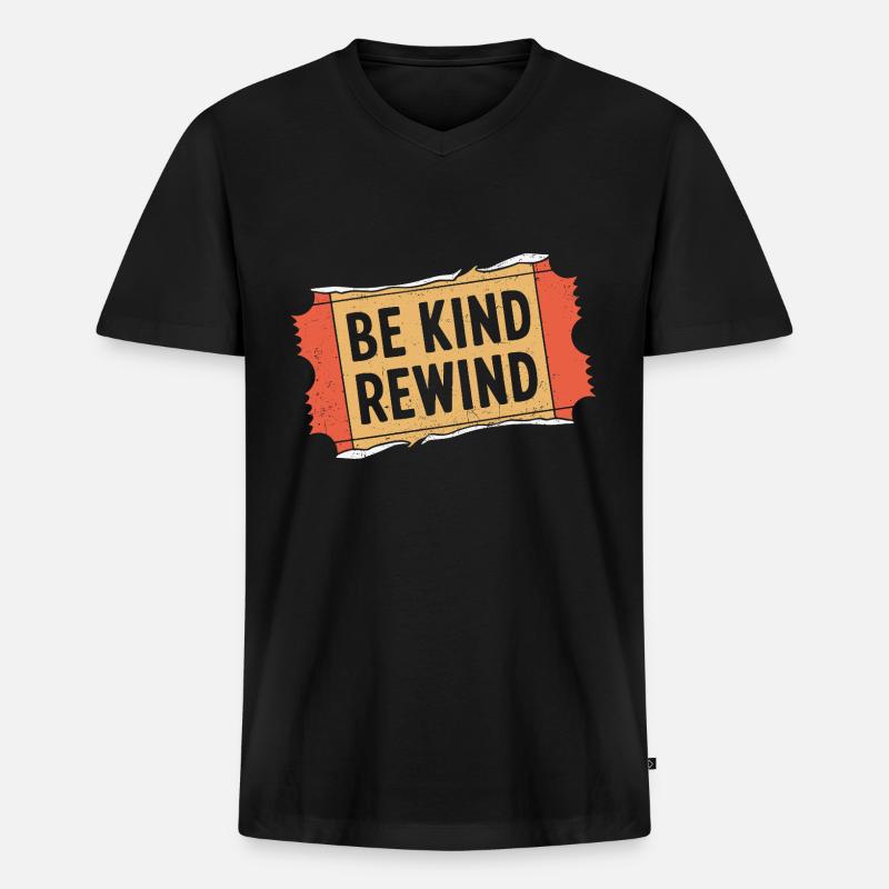 90er Jahre - Männer Premium Bio T-Shirt mit V-Ausschnitt - Schwarz
